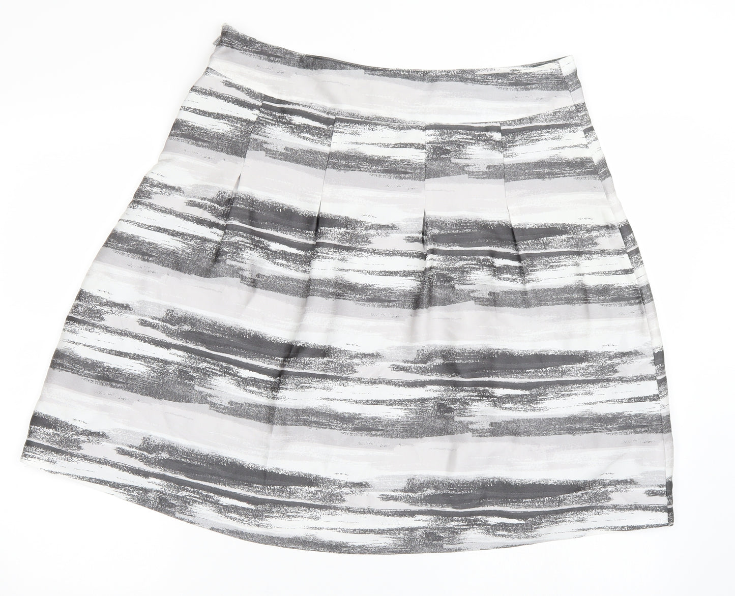 H&M Womens Grey Striped  Pleated Skirt Size 16