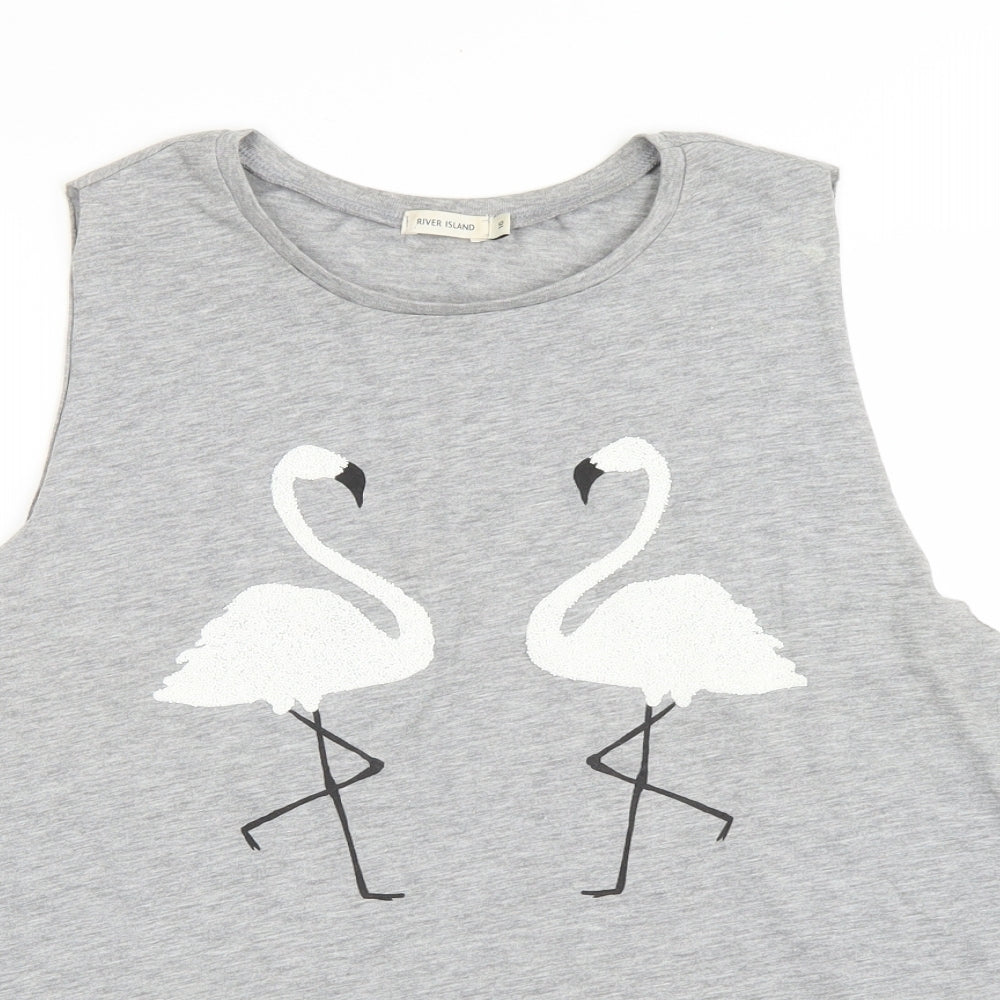 River Island Womens Grey   Basic Tank Size 16