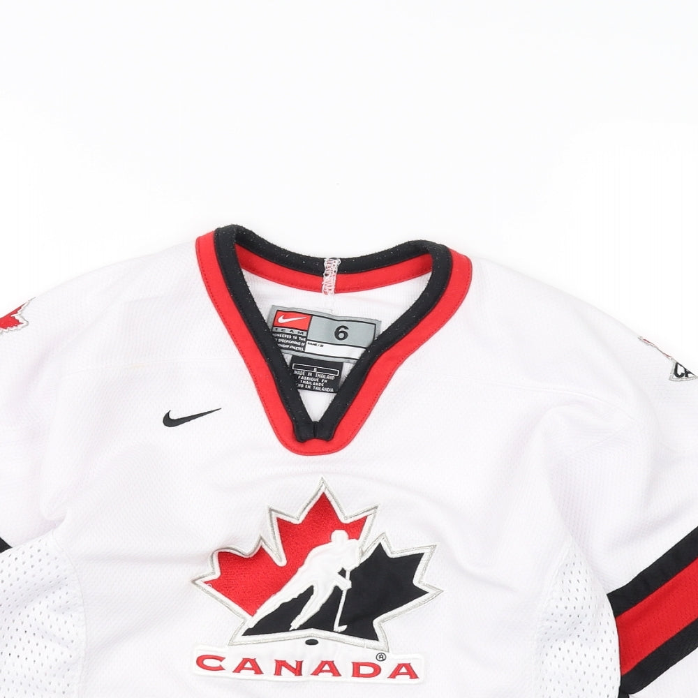 Nike Womens White   Basic T-Shirt Size 6