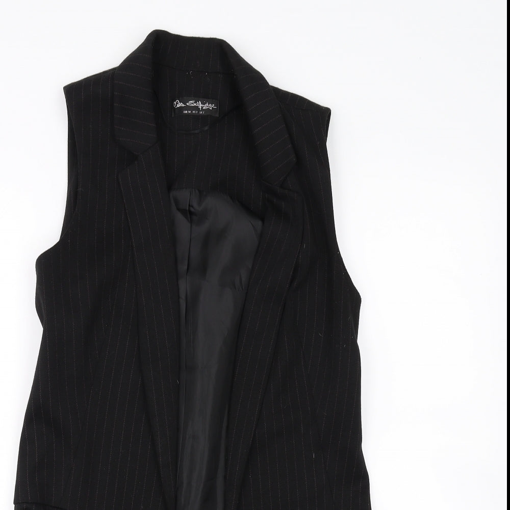 Miss Selfridge Womens Black Striped  Jacket Blazer Size 6