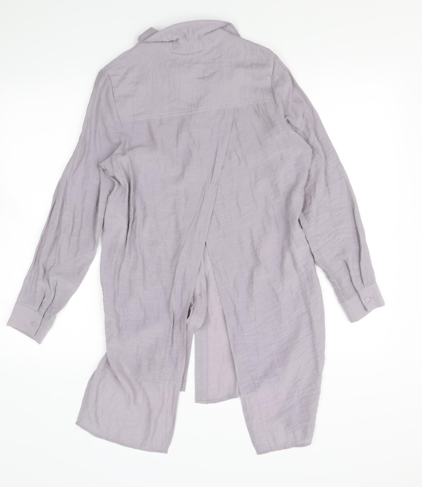 New Look Womens Grey   Basic Button-Up Size 6