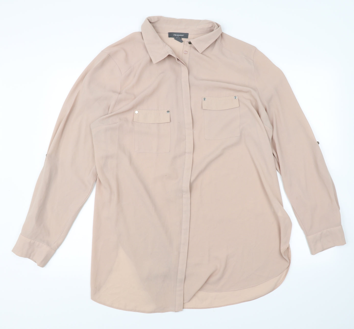 Primark Womens Beige   Basic Button-Up Size 20