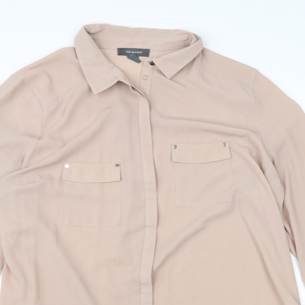 Primark Womens Beige   Basic Button-Up Size 20