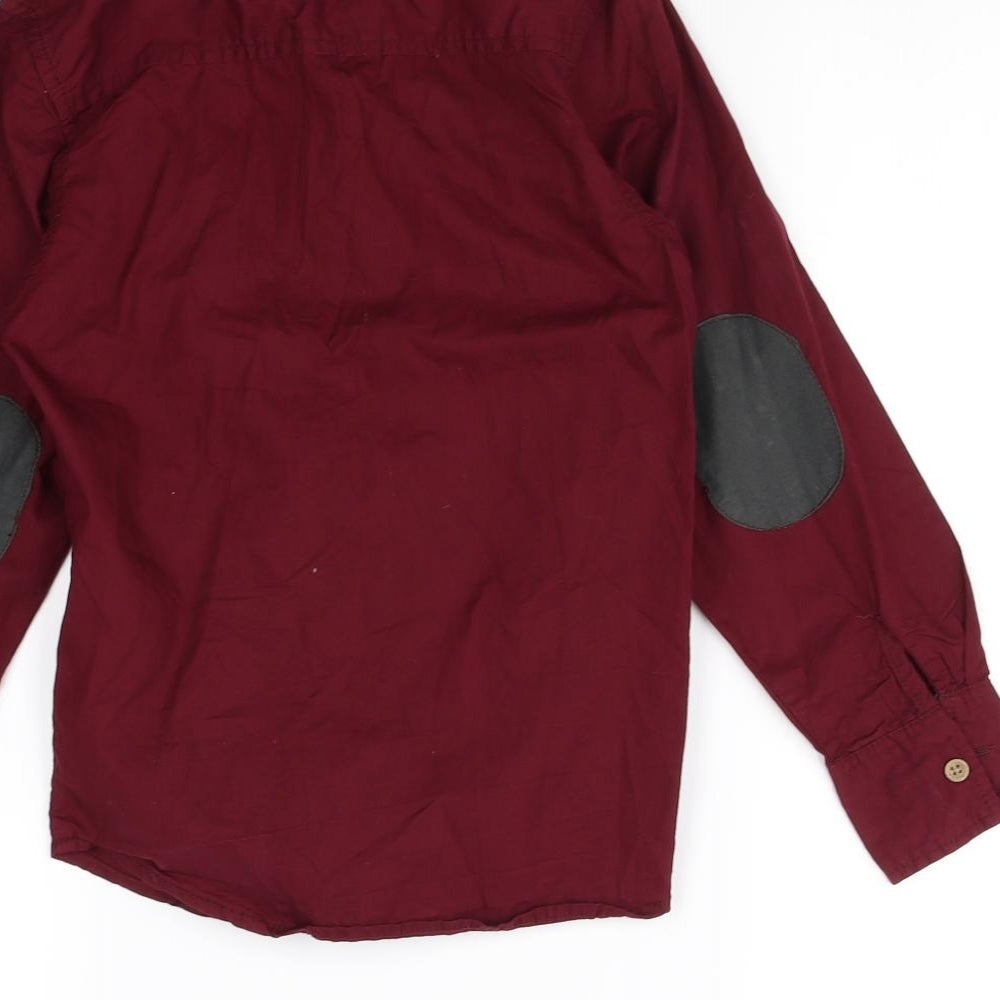 Rebel Boys Red   Basic Button-Up Size 8-9 Years