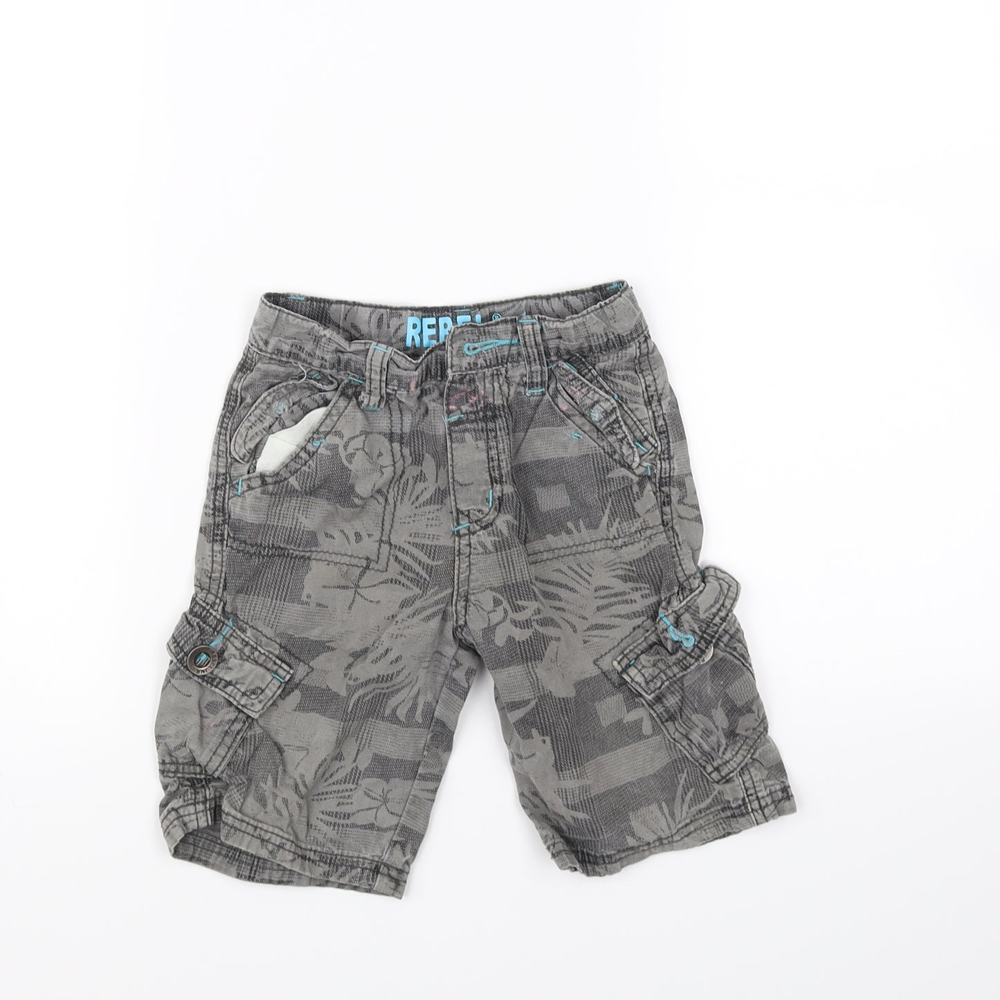 Rebel Boys Grey   Cargo Shorts Size 3-4 Years