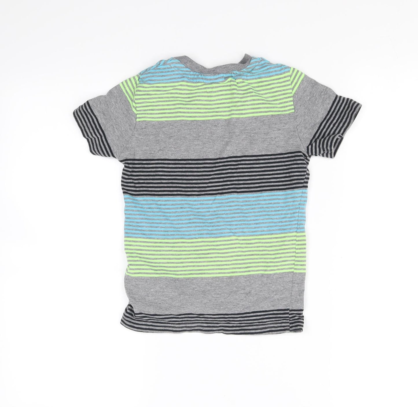 F&F Boys Multicoloured Striped  Basic T-Shirt Size 6-7 Years