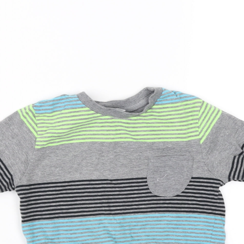 F&F Boys Multicoloured Striped  Basic T-Shirt Size 6-7 Years