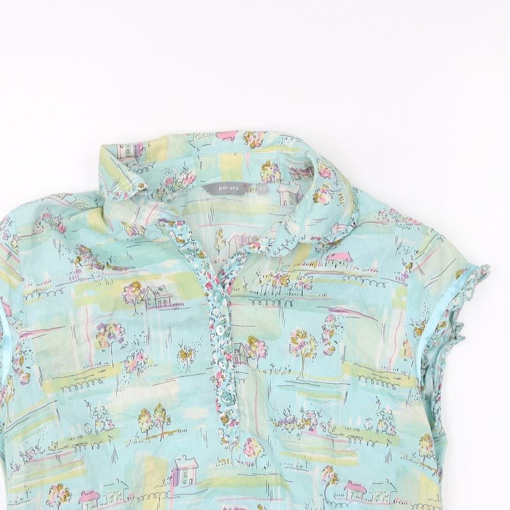Per Una Womens Green   Basic Blouse Size 12