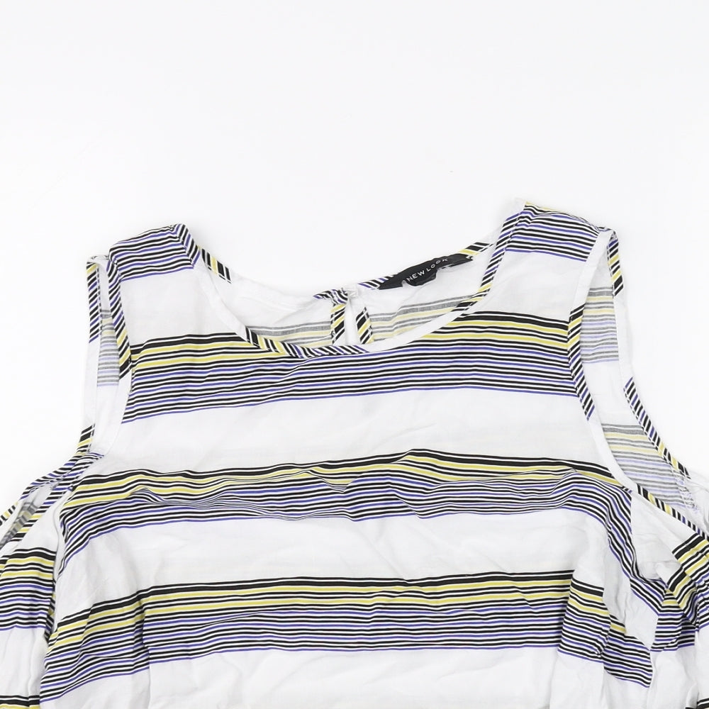 New Look Womens Multicoloured Striped  Basic Blouse Size 14