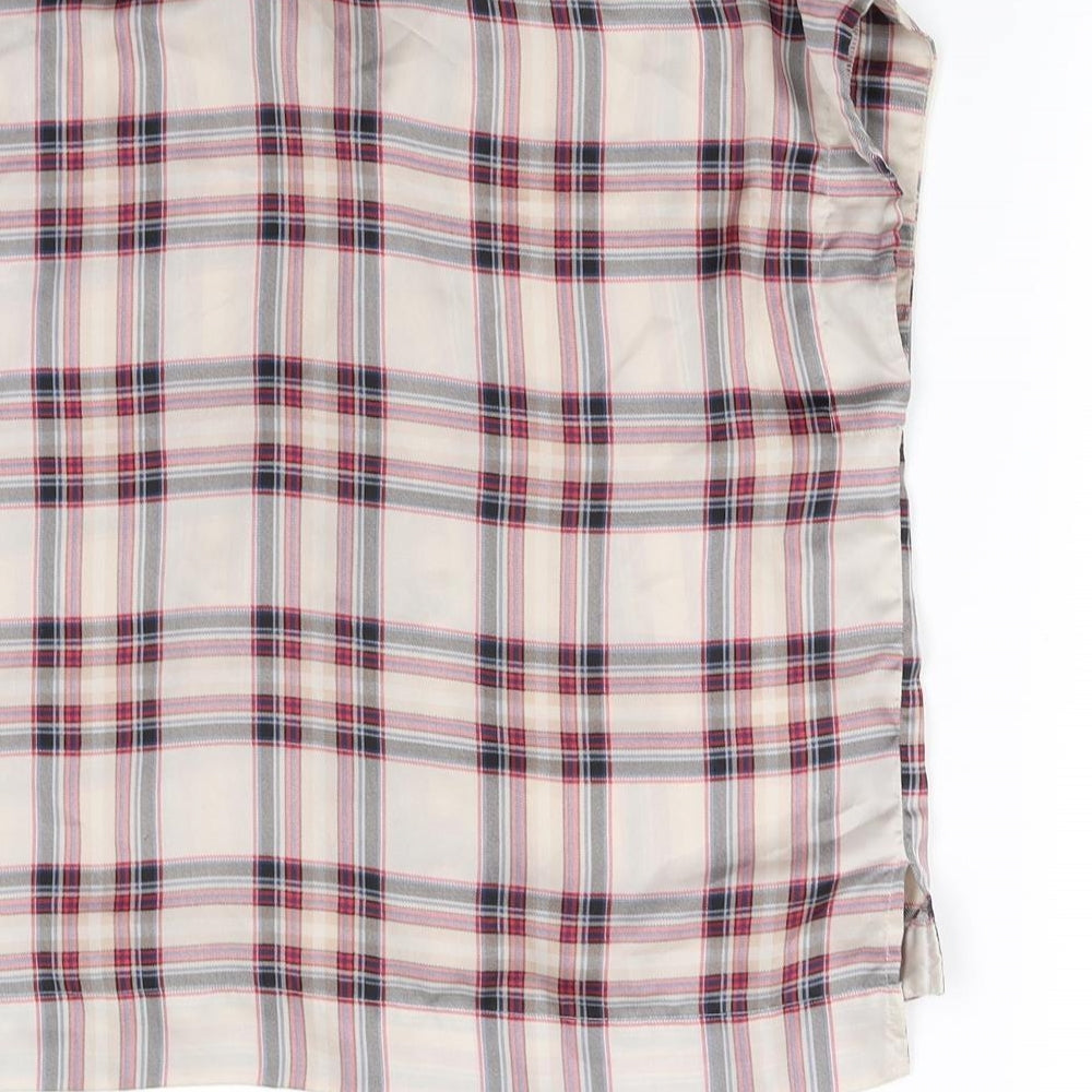 Topshop Womens Multicoloured Check  Basic Button-Up Size 6