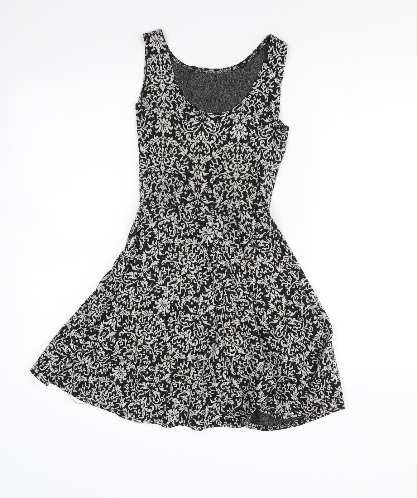 Atmosphere Womens Black Geometric  Fit & Flare  Size 6