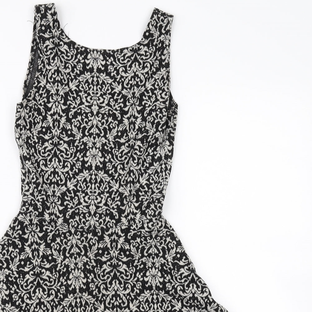 Atmosphere Womens Black Geometric  Fit & Flare  Size 6