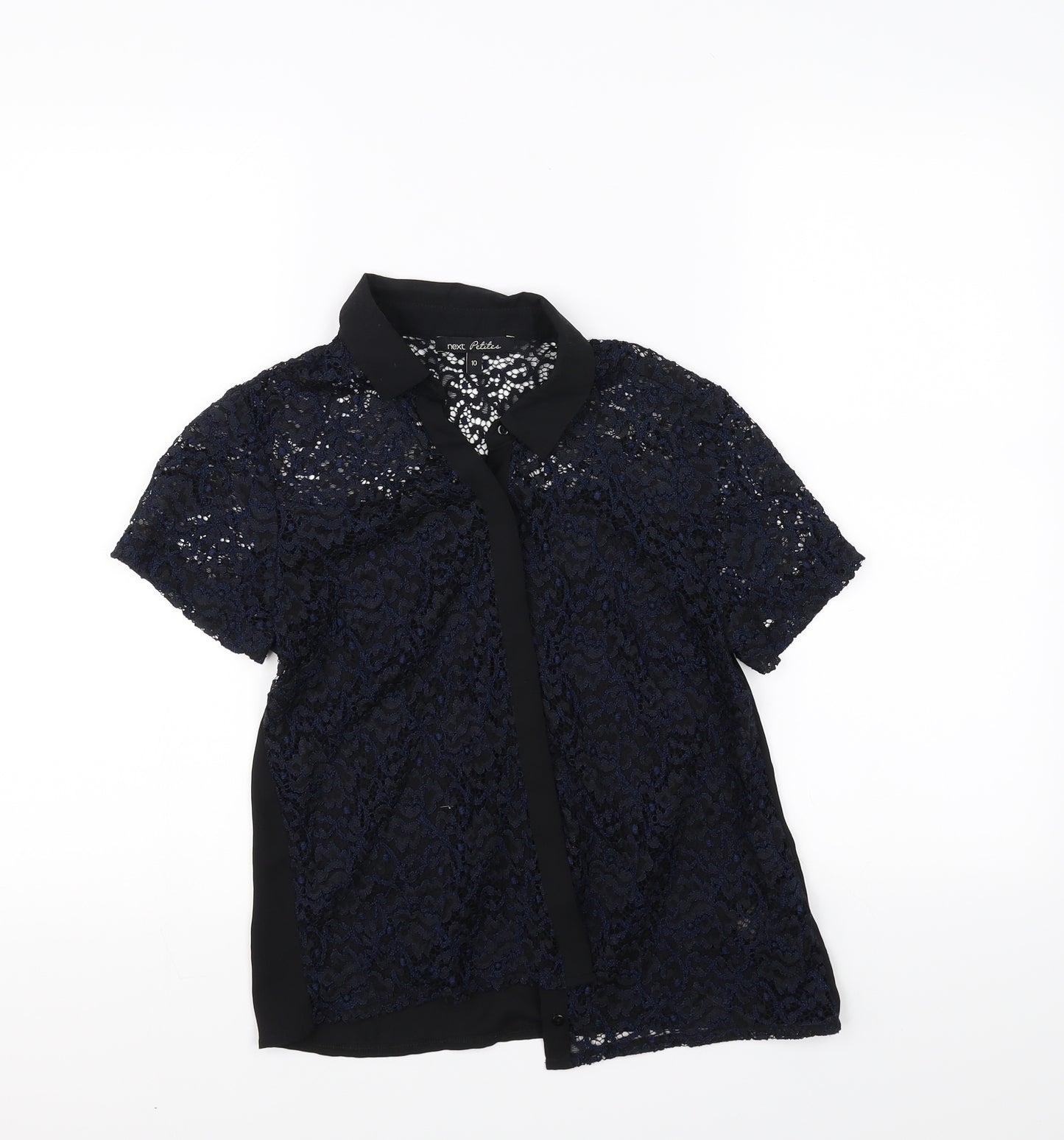 NEXT Womens Black   Basic Button-Up Size 10