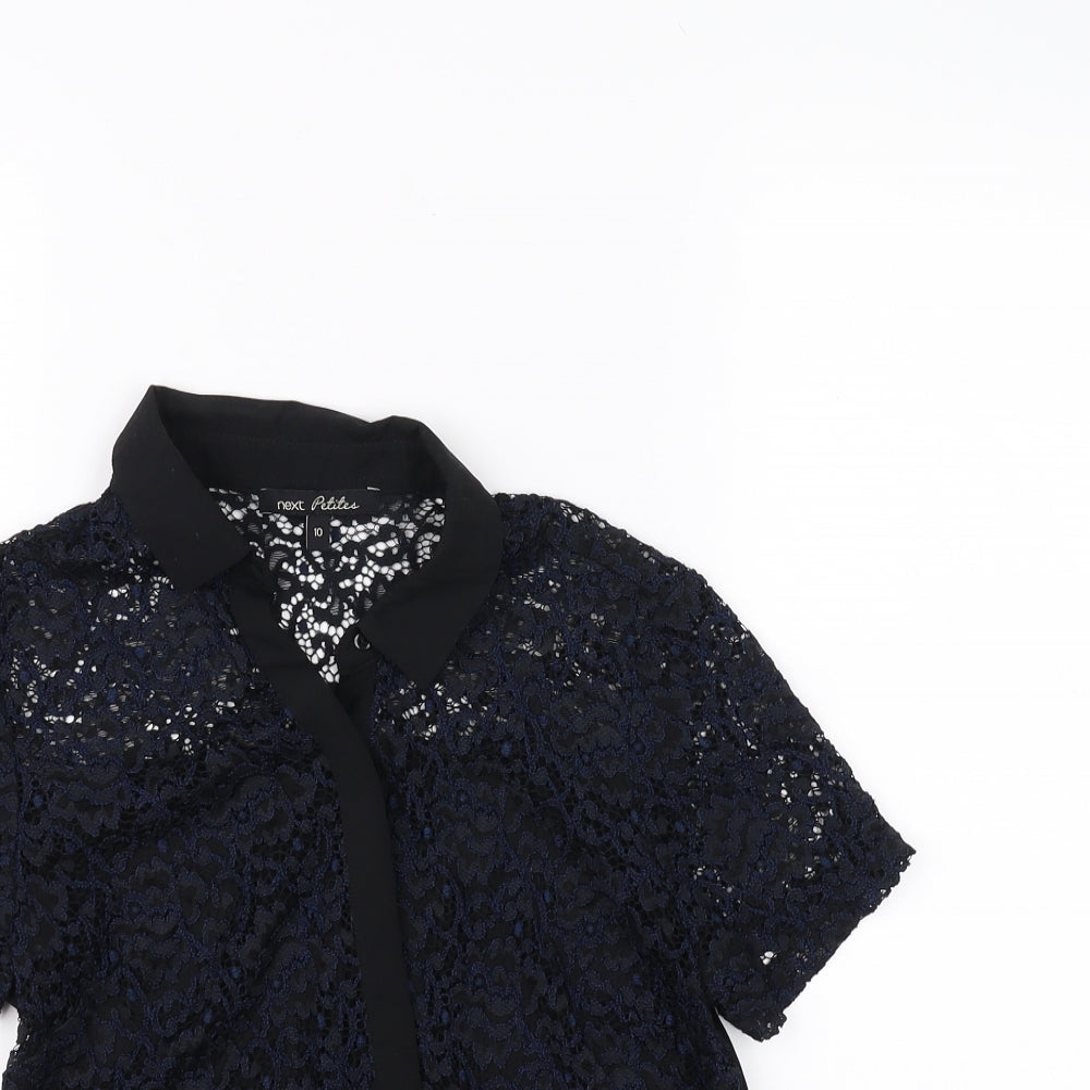 NEXT Womens Black   Basic Button-Up Size 10