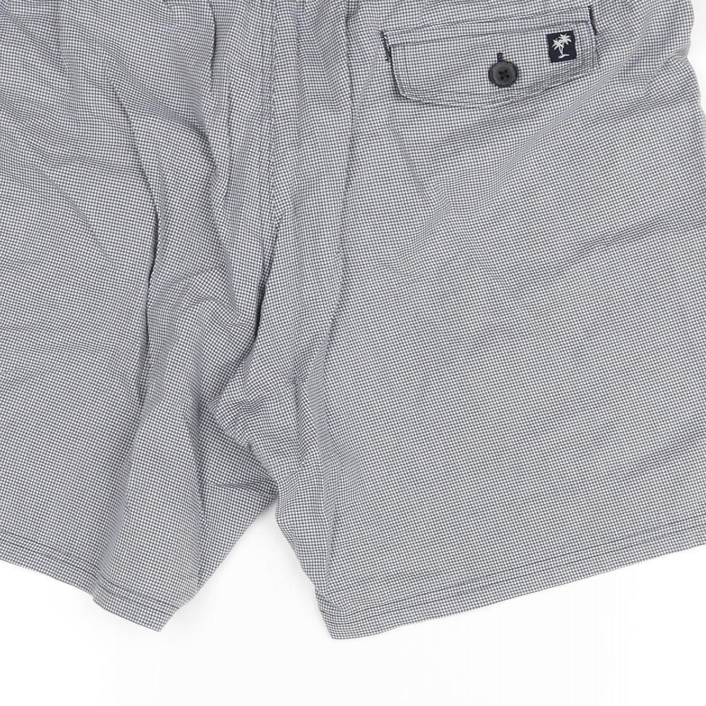 M&S  Mens Blue Herringbone  Sweat Shorts Size L - Swim