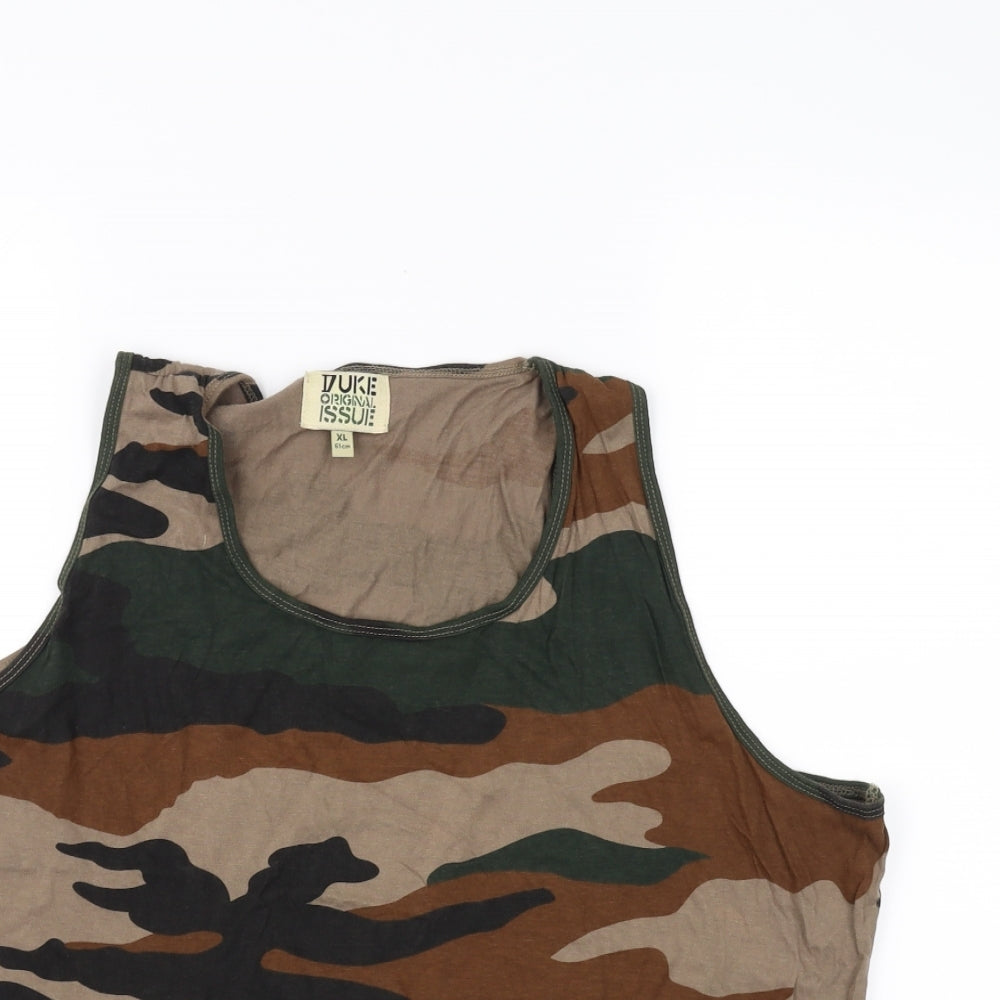 Duke original issue Mens Green Camouflage   T-Shirt Size XL