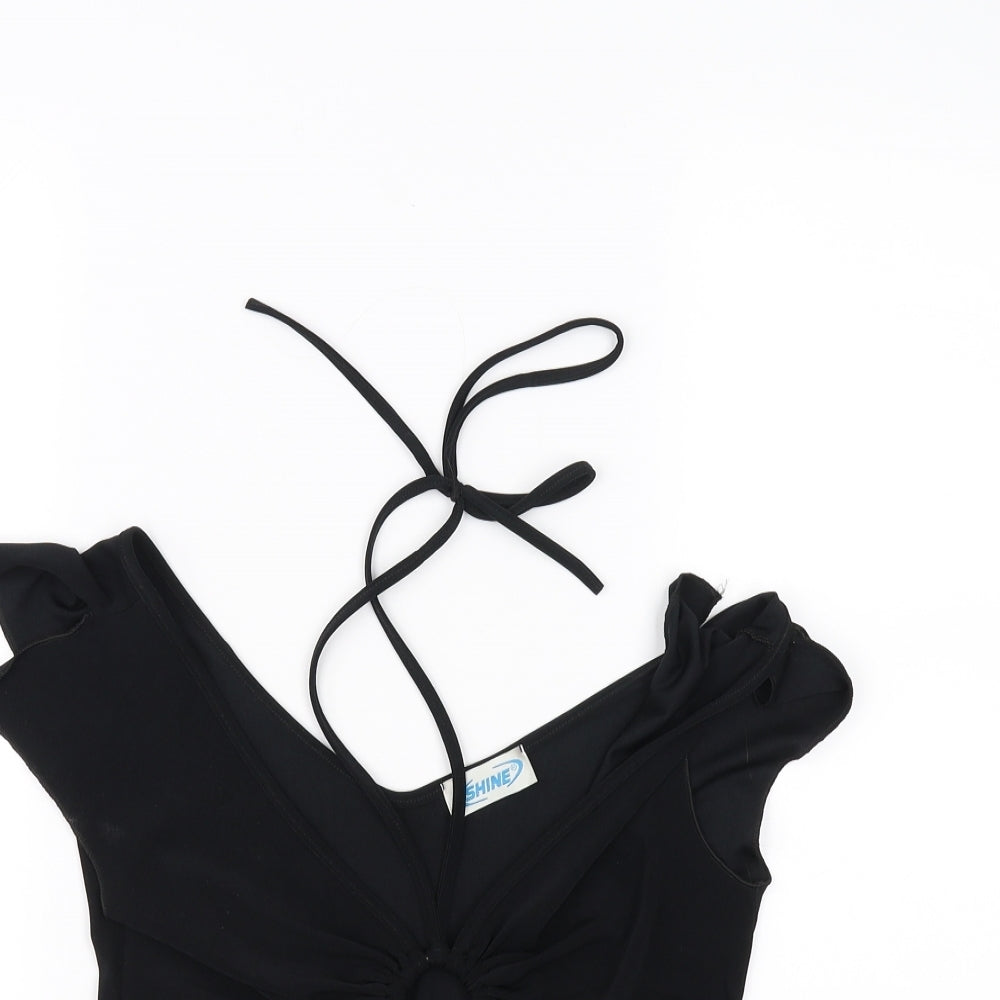 shine Womens Black   Basic Tank Size 12