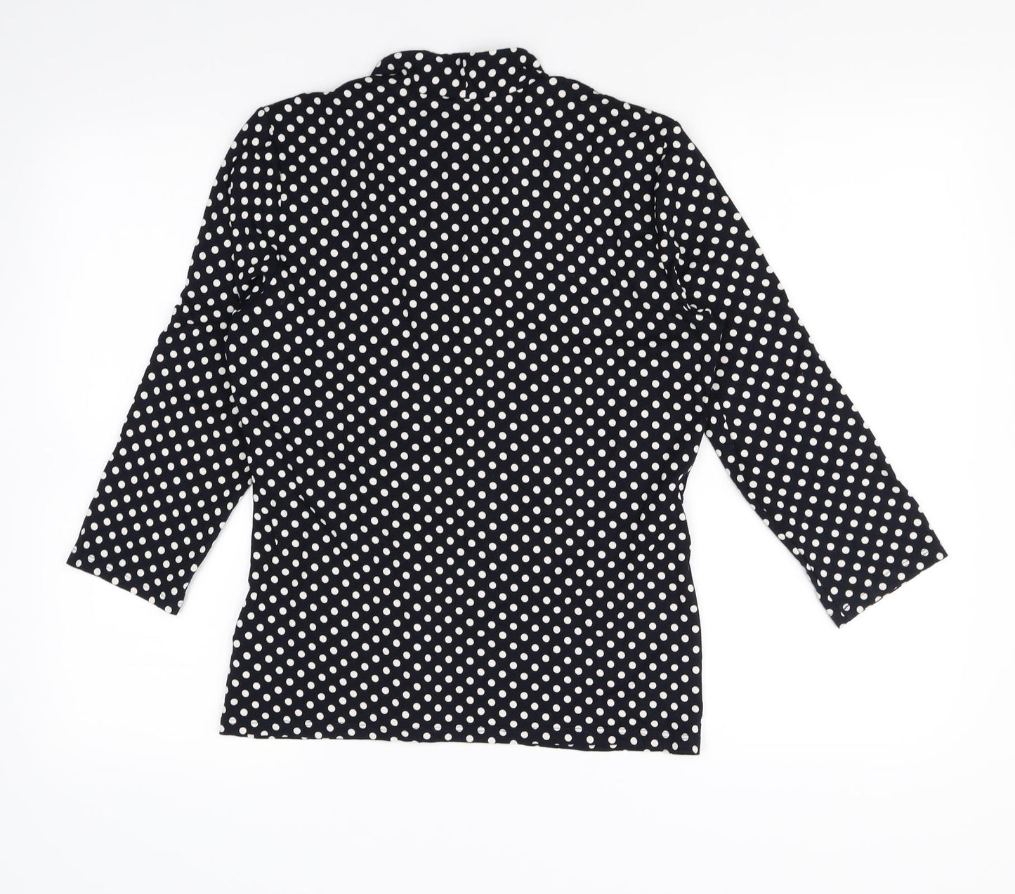 Hobbs Womens Blue Polka Dot  Basic Blouse Size M