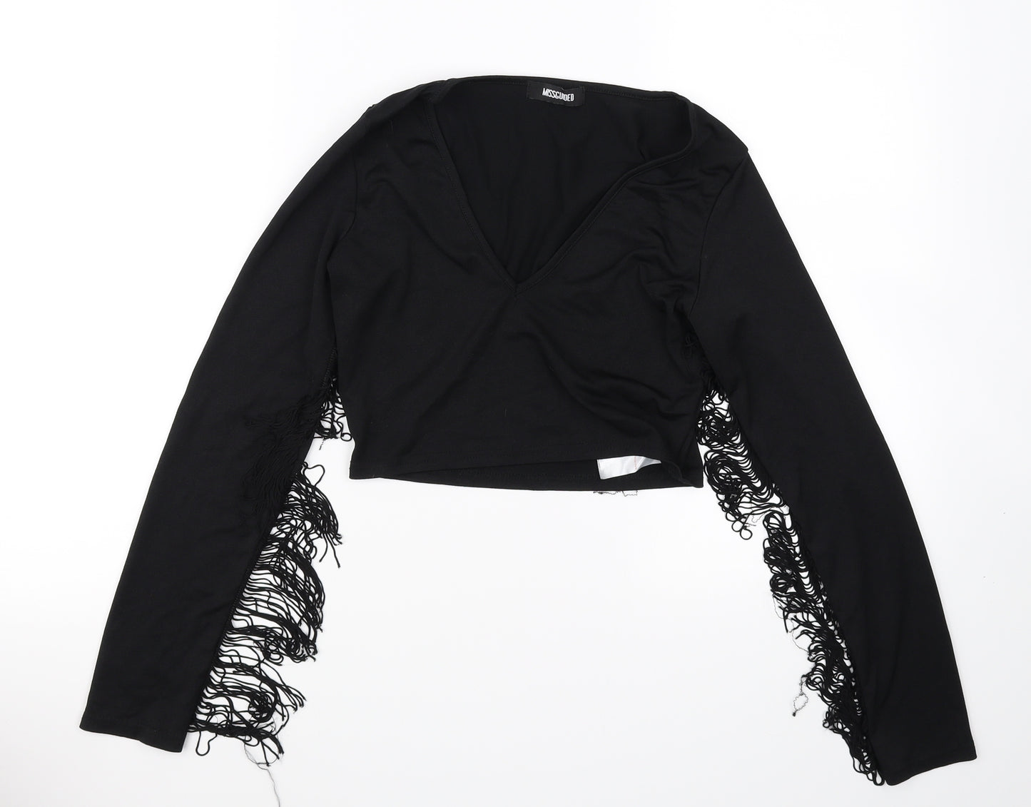 misguided Womens Black   Cropped Blouse Size 8