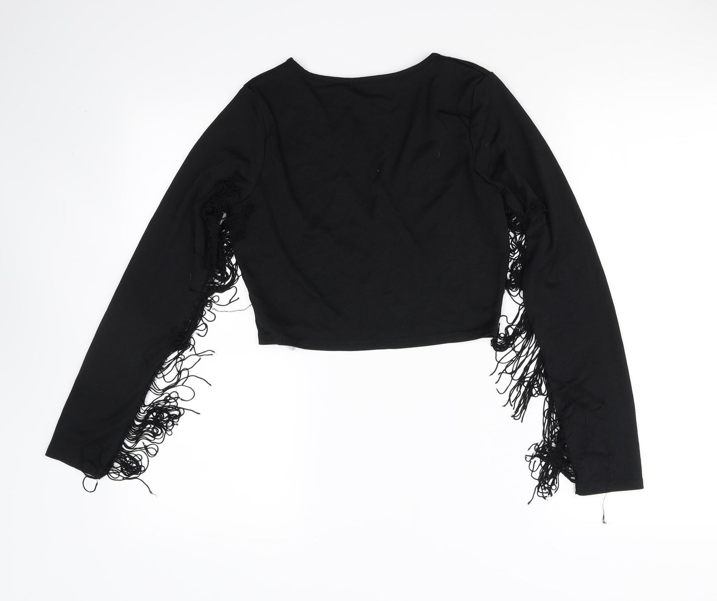 misguided Womens Black   Cropped Blouse Size 8
