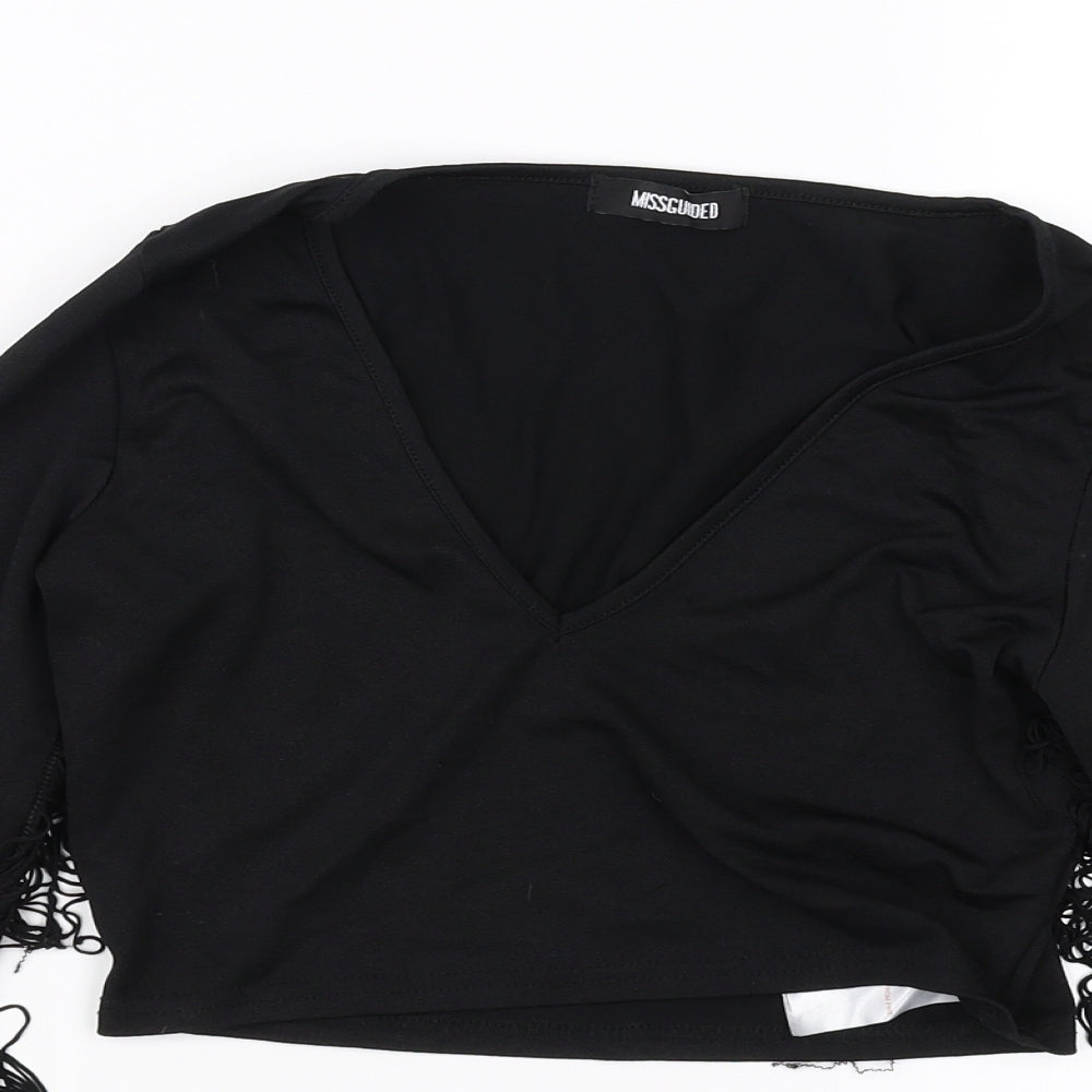 misguided Womens Black   Cropped Blouse Size 8