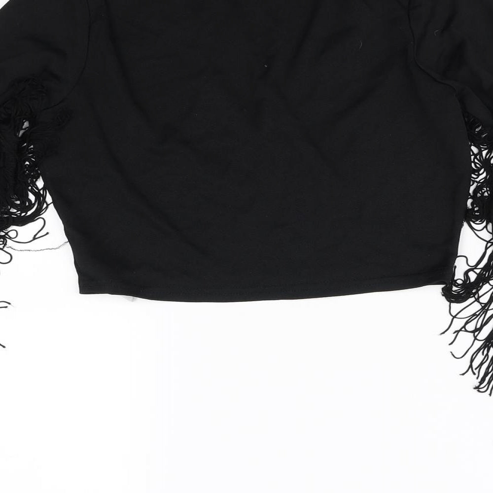 misguided Womens Black   Cropped Blouse Size 8