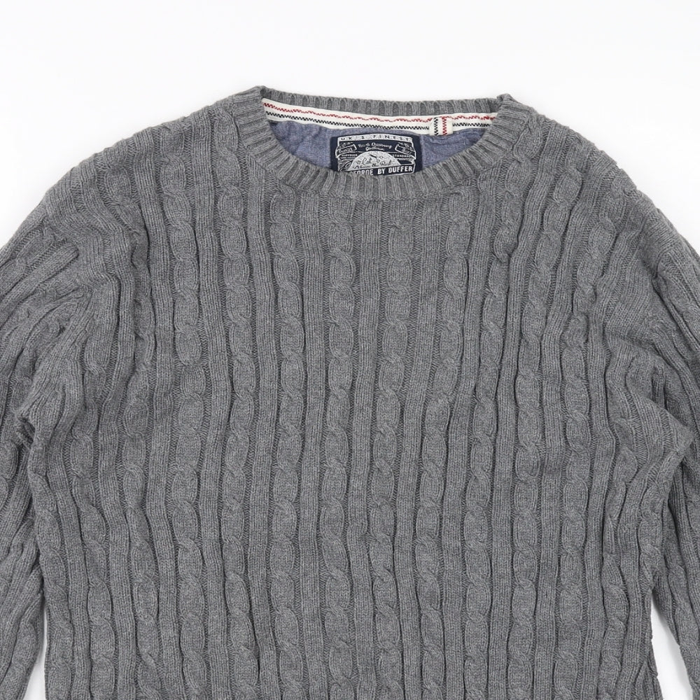 Duffer Mens Grey   Pullover Jumper Size S