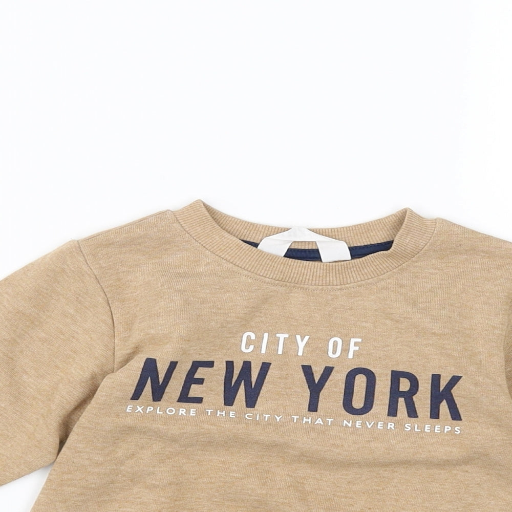 h&m Boys Beige   Pullover Jumper Size 2 Years
