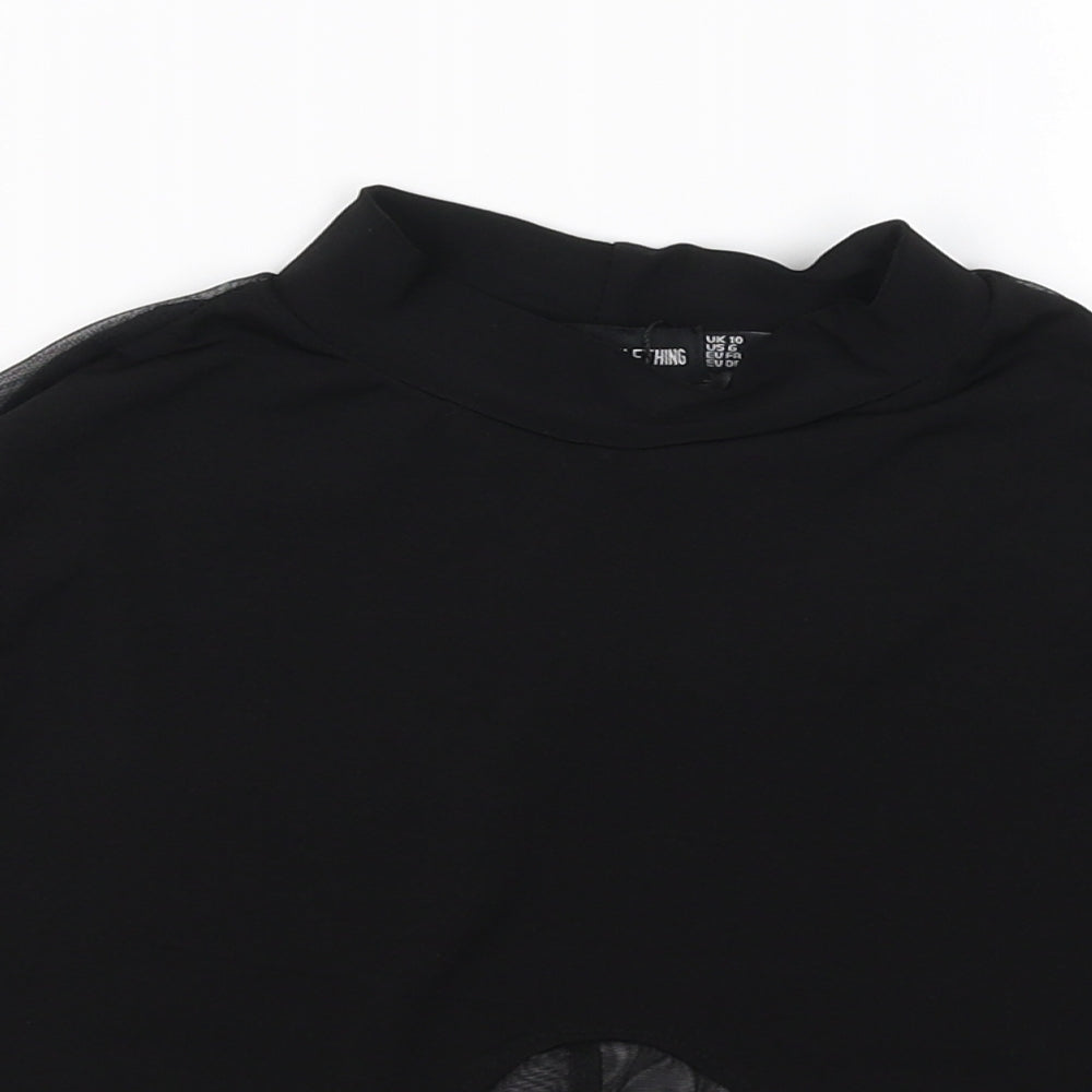 pretty little thing Womens Black   Cropped T-Shirt Size 10
