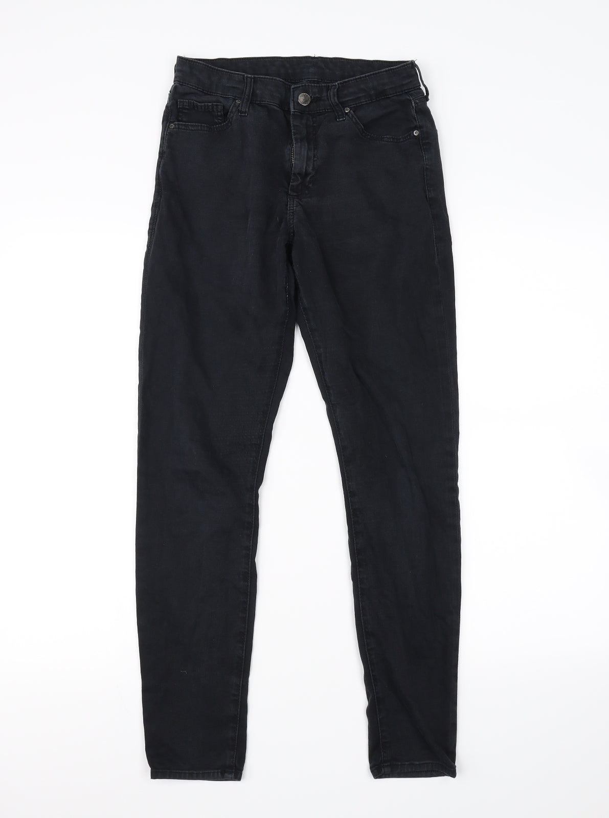 Topshop Womens Black   Straight Jeans Size 28 in L28 in