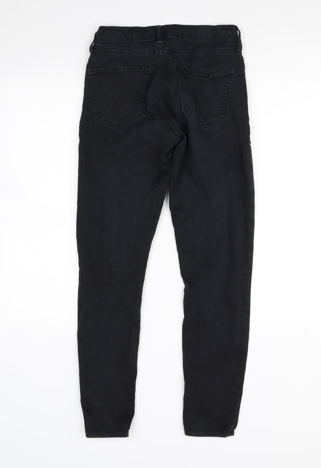 Topshop Womens Black   Straight Jeans Size 28 in L28 in