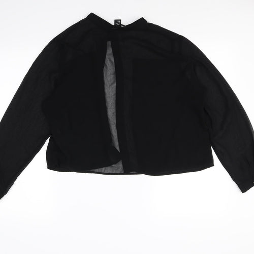 H&M Womens Black   Basic Button-Up Size 8