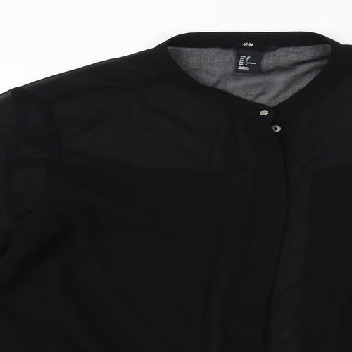 H&M Womens Black   Basic Button-Up Size 8