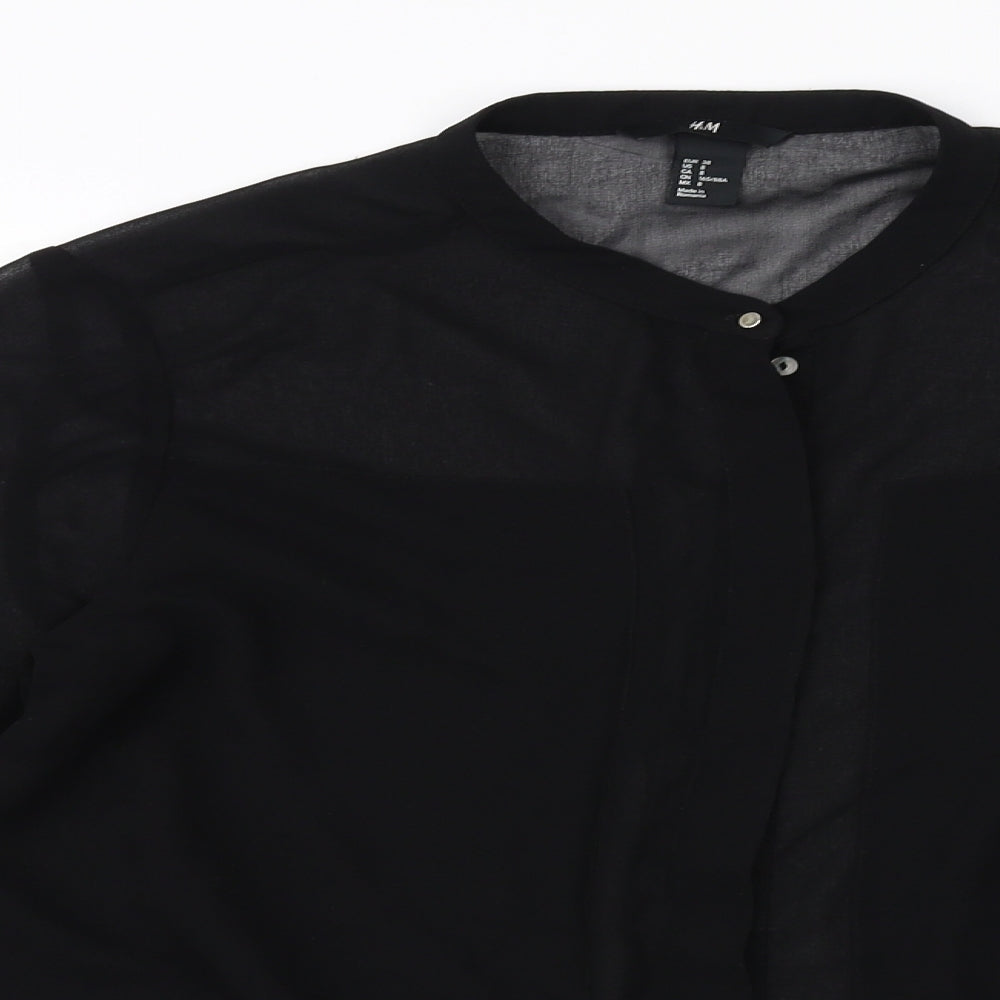 H&M Womens Black   Basic Button-Up Size 8