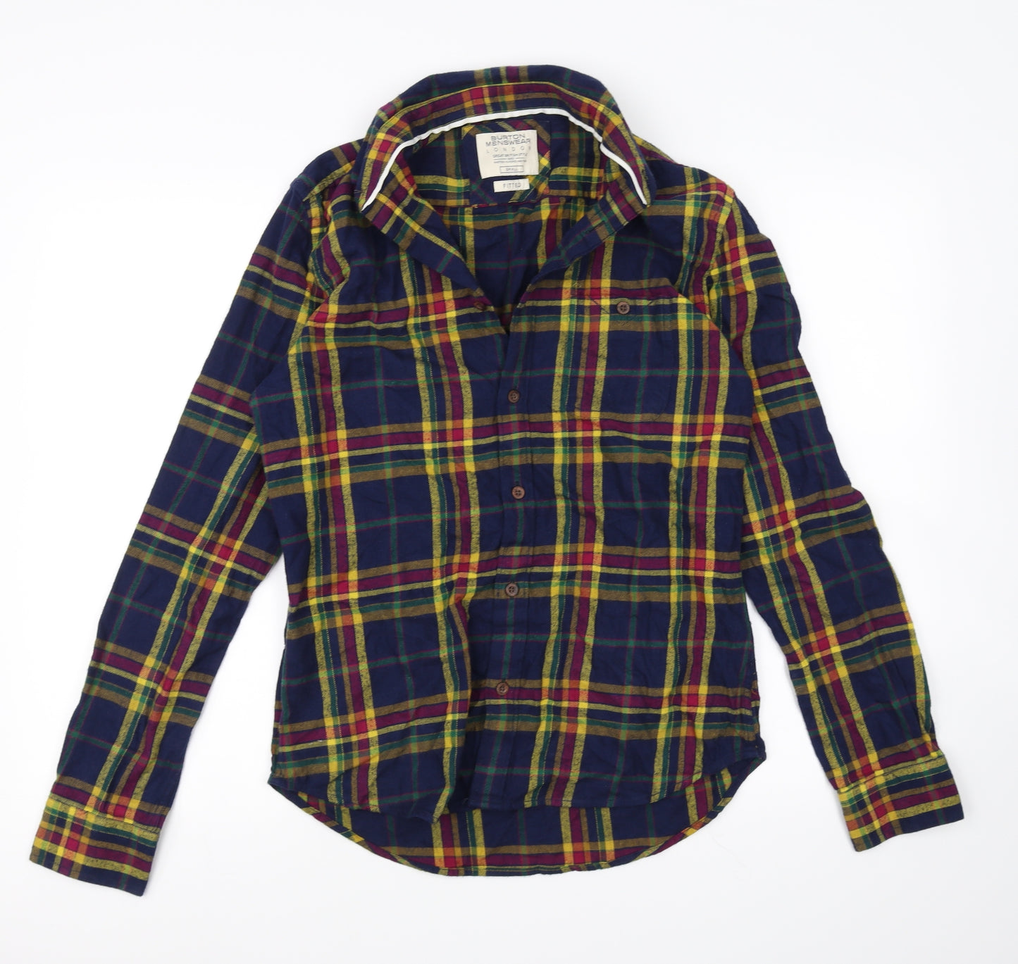 Burton Mens Multicoloured Check   Dress Shirt Size S