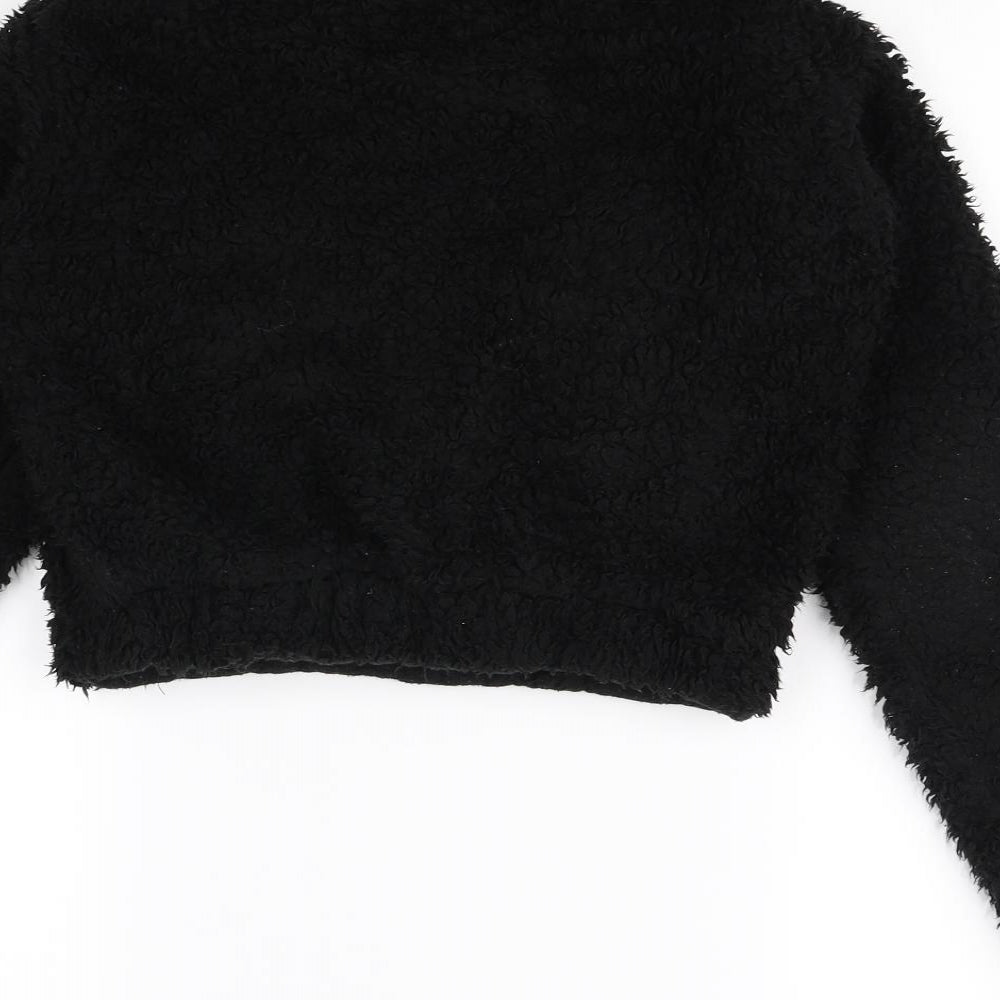 Rising Womens Black   Henley Jumper Size S