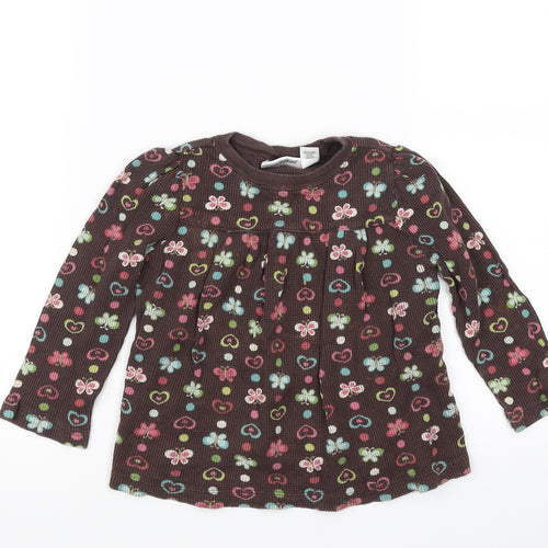 Jumping Beans Girls Brown Animal Print  Pullover T-Shirt Size 3 Years