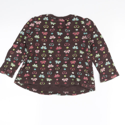 Jumping Beans Girls Brown Animal Print  Pullover T-Shirt Size 3 Years