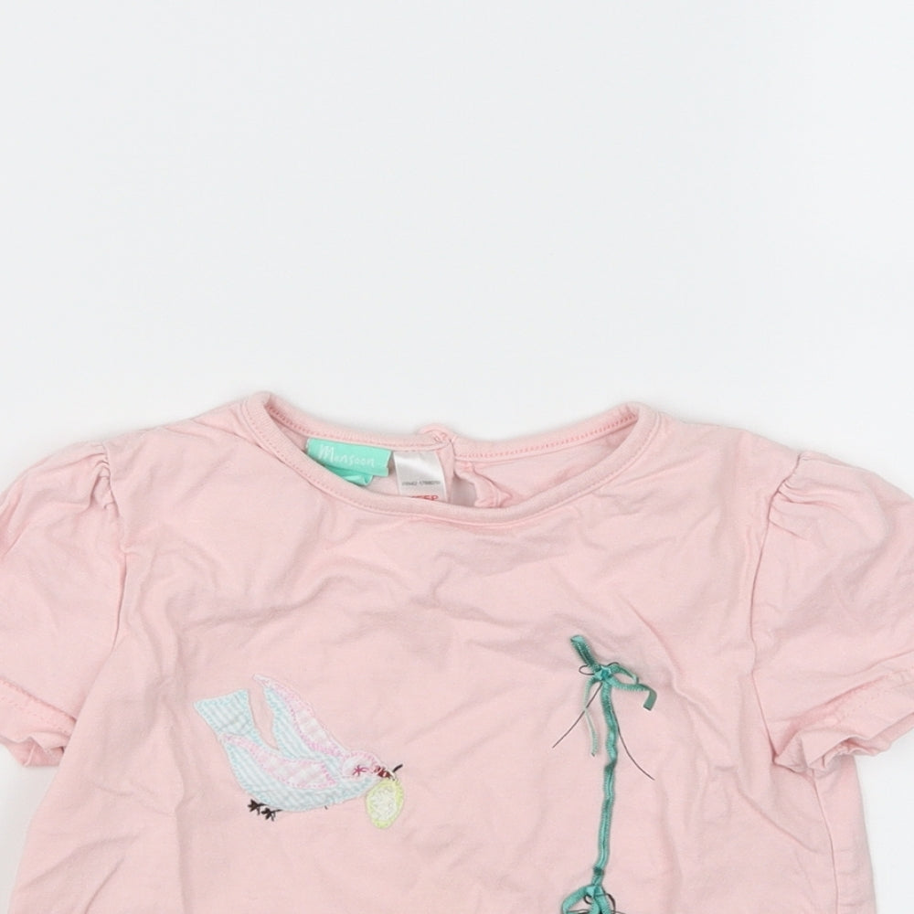 Monsoon Girls Pink   Basic T-Shirt Size 2-3 Years