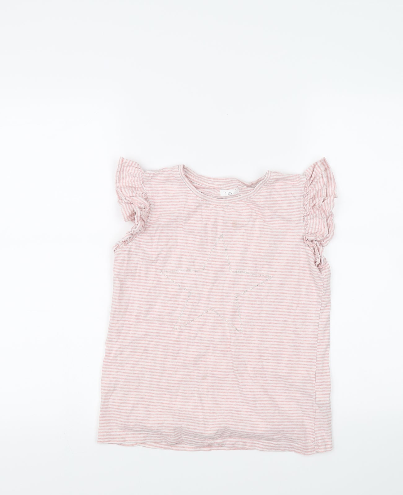 NEXT Girls Pink Striped  Basic T-Shirt Size 11 Years