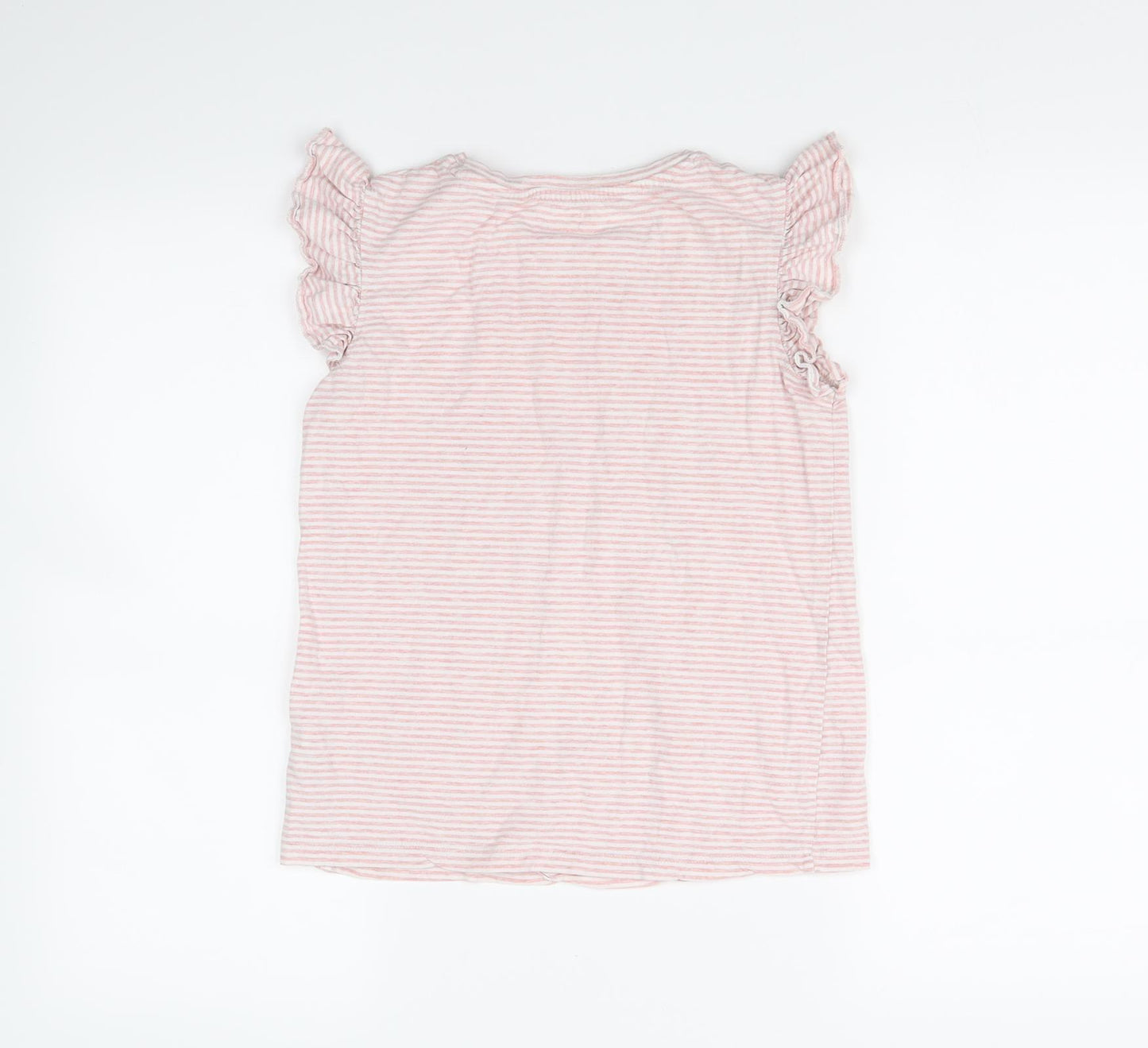 NEXT Girls Pink Striped  Basic T-Shirt Size 11 Years