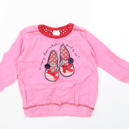 Evie Angel Girls Pink   Basic T-Shirt Size 2-3 Years