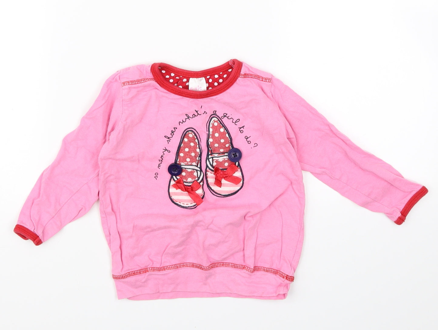 Evie Angel Girls Pink   Basic T-Shirt Size 2-3 Years