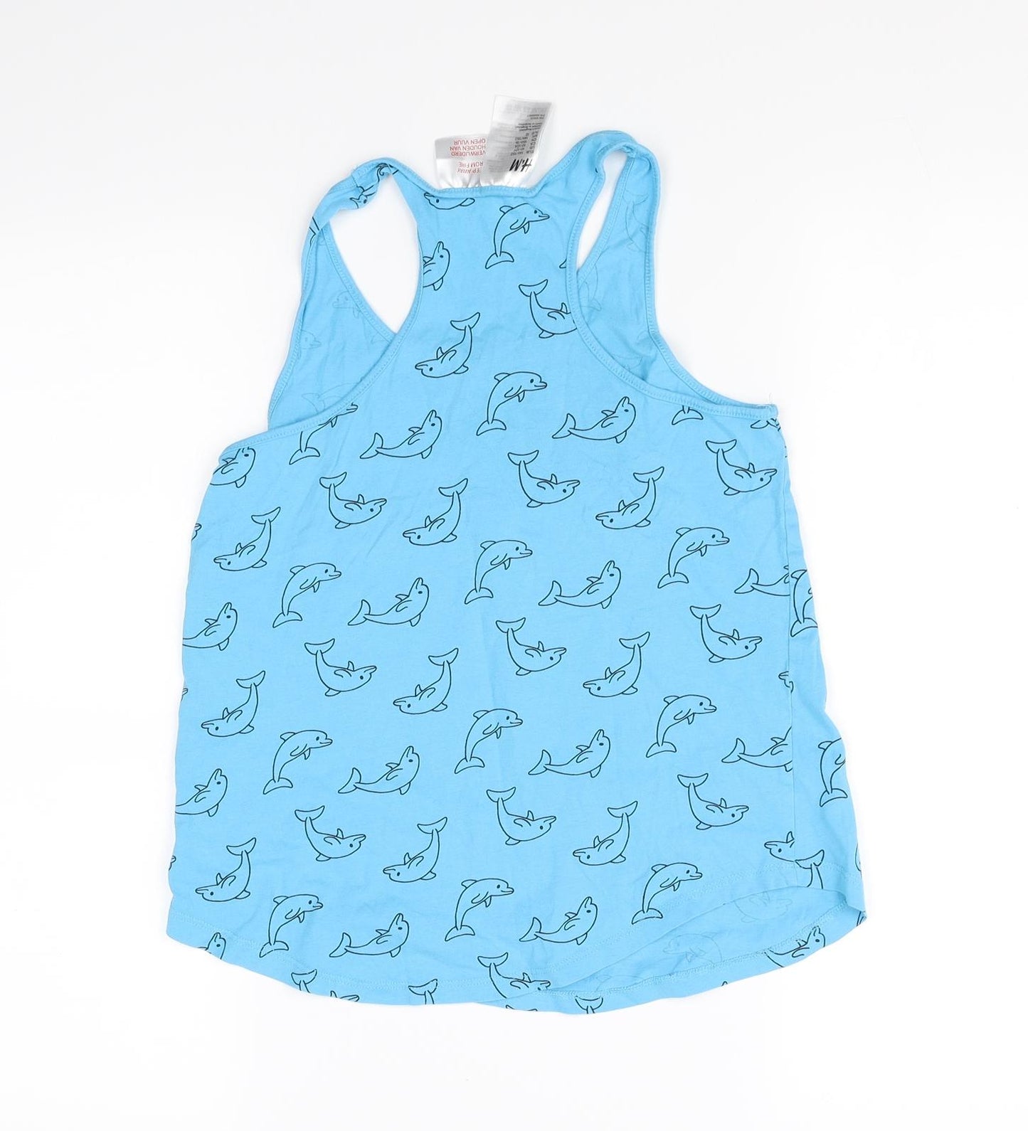 H&M Girls Blue Animal Print  Basic Tank Size 10 Years