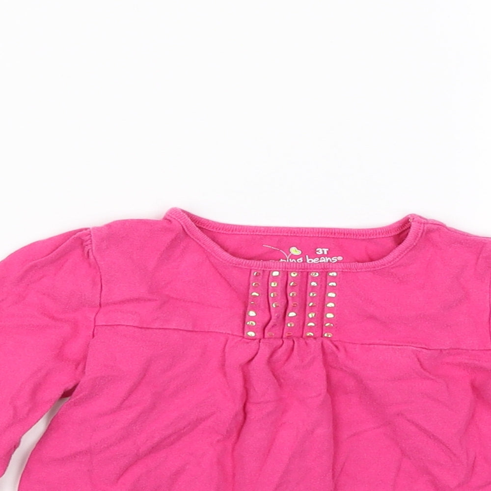 Jumping Beans Girls Pink   Basic T-Shirt Size 3 Years