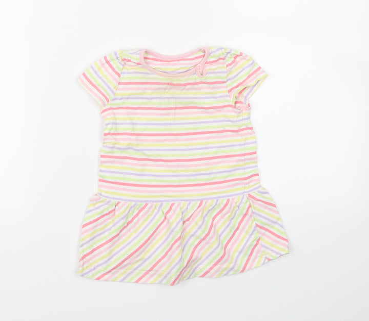 George Girls Multicoloured Striped Fit & Flare Size 9-12 Months