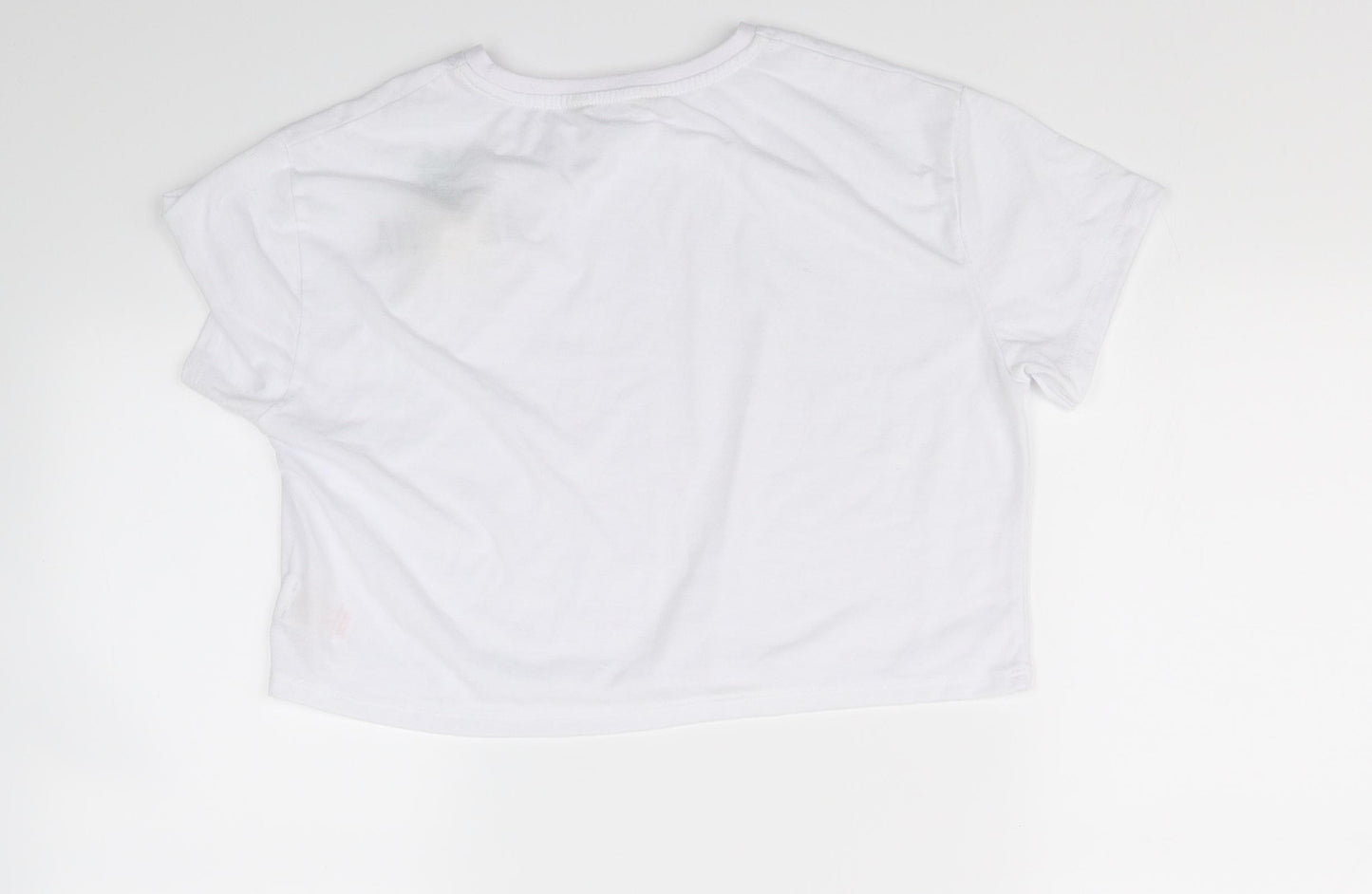 Miss Evie Girls White   Cropped T-Shirt Size 11-12 Years