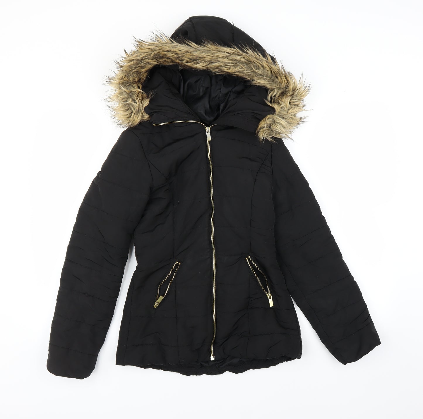 H&M Womens Black   Parka Coat Size 6