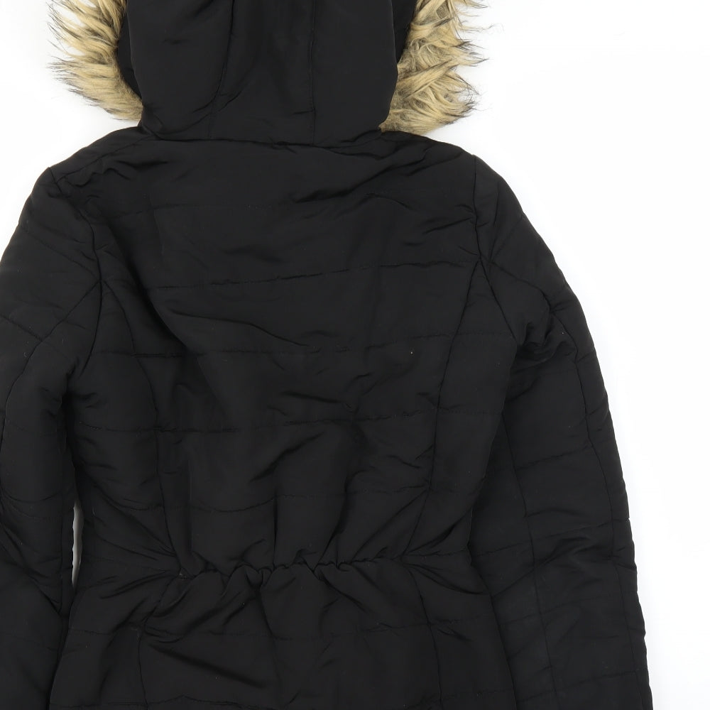 H&M Womens Black   Parka Coat Size 6