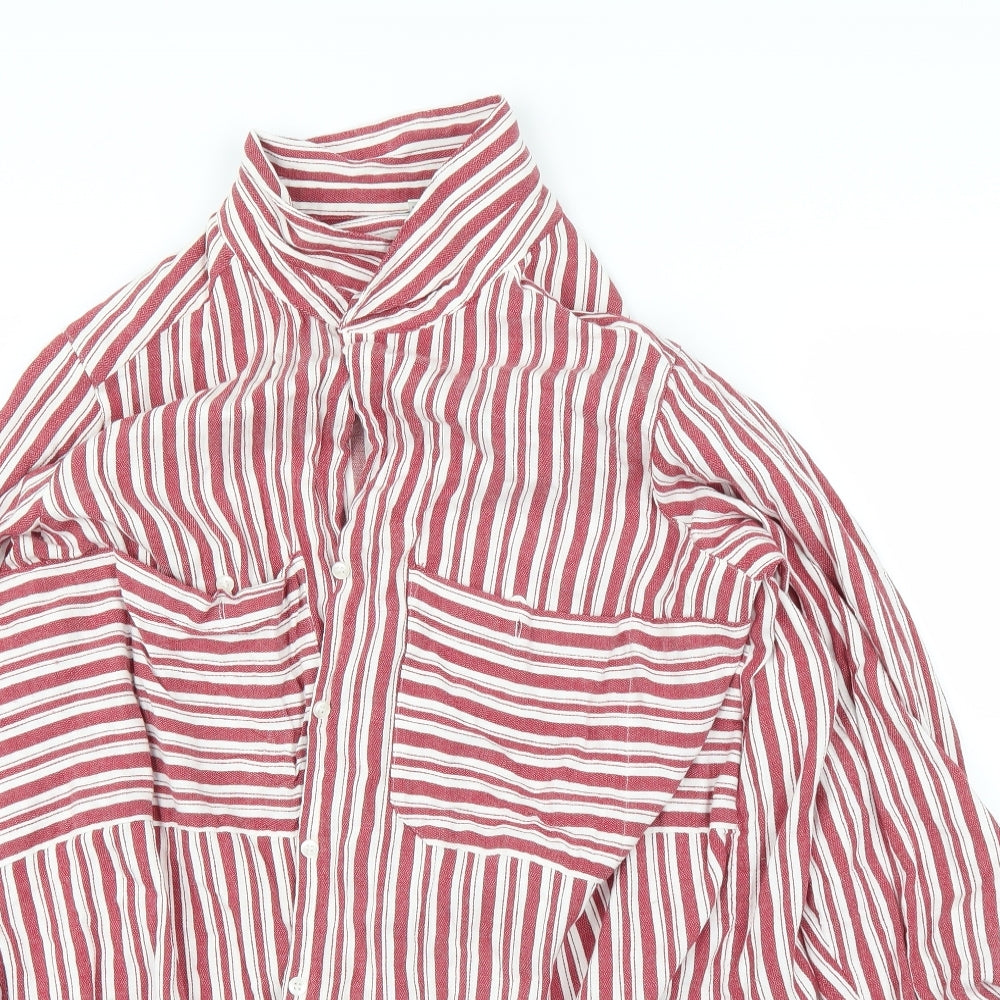 NEXT Womens Red Striped  Basic Button-Up Size 24